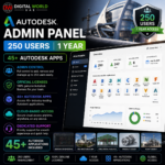 Autodesk Admin Panel – 250 Users | 1 Year (45+ Autodesk Apps)