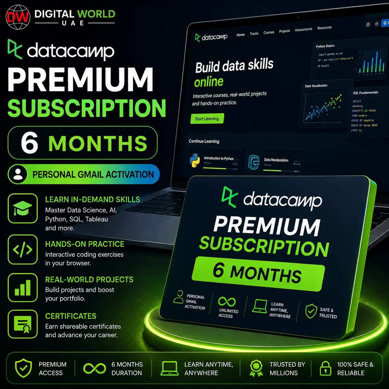 Datacamp DataCamp Premium Subscription – 5/6 Months (Personal Gmail Activation) - Image 1