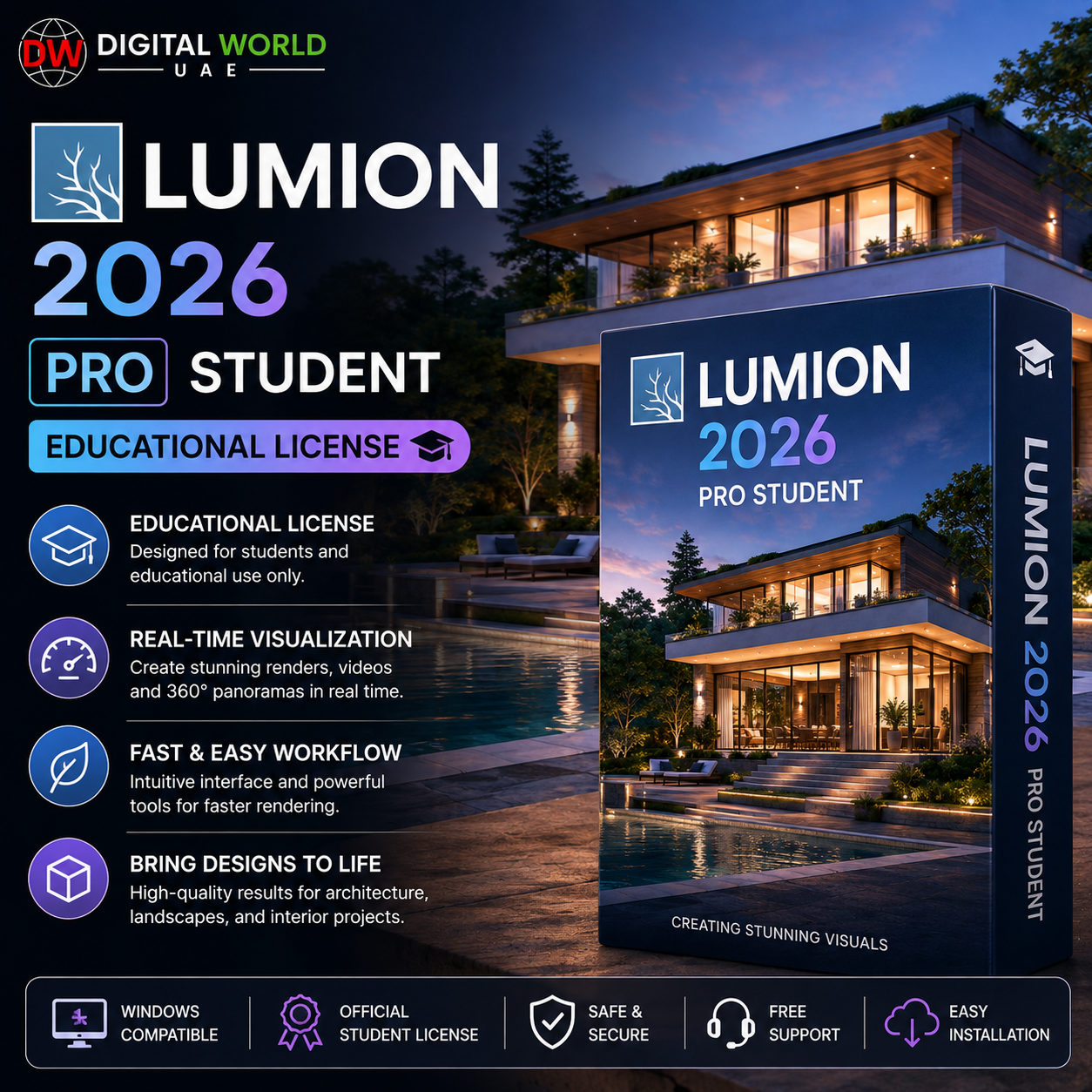 Lumion 2026 Pro Sutdent Lumion 2026 Pro Student – Educational License - Pre Made Account - Image 1